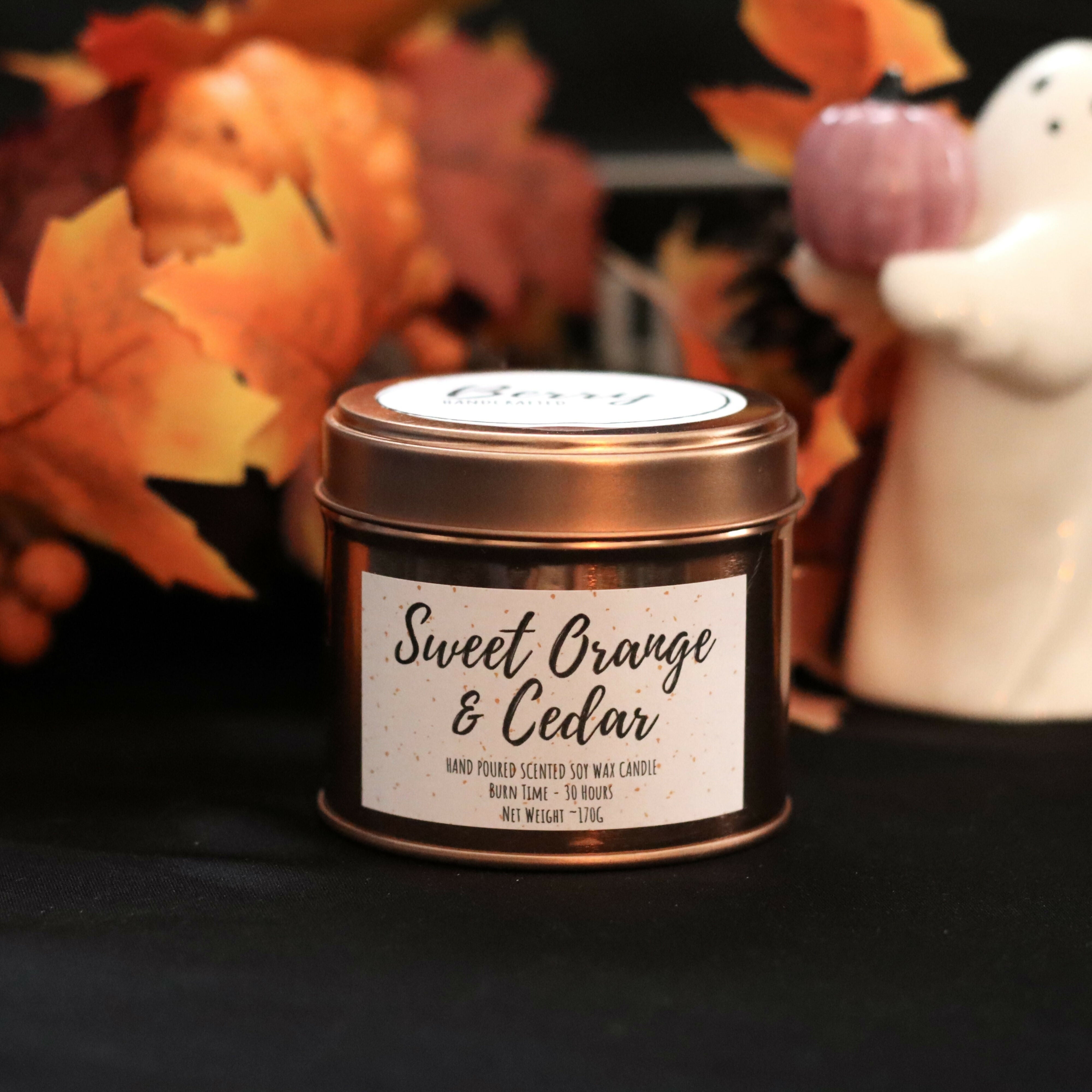 Hand Poured Soy Wax Candle - Sweet Orange & Cedar