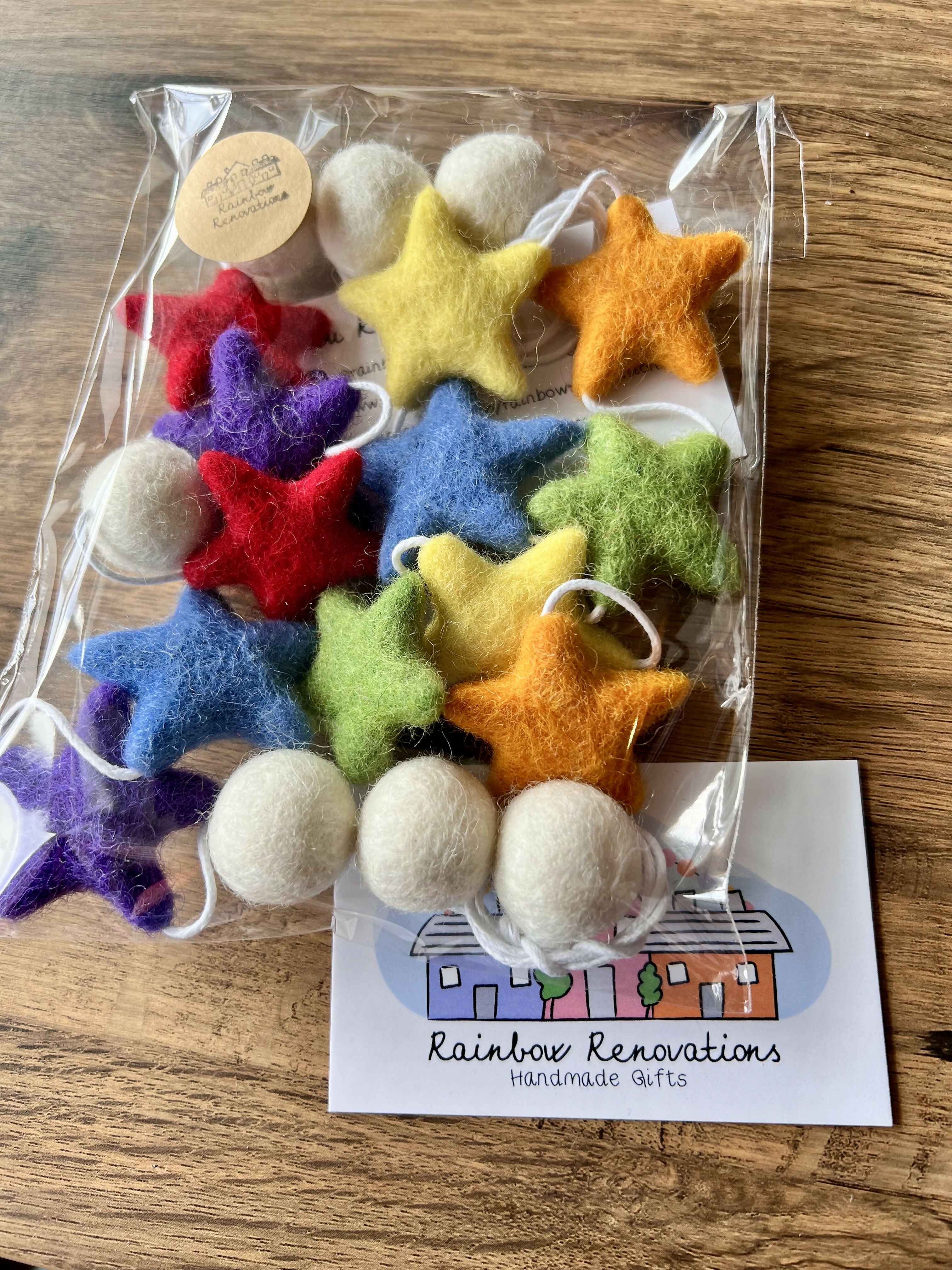 Felted Star Garland