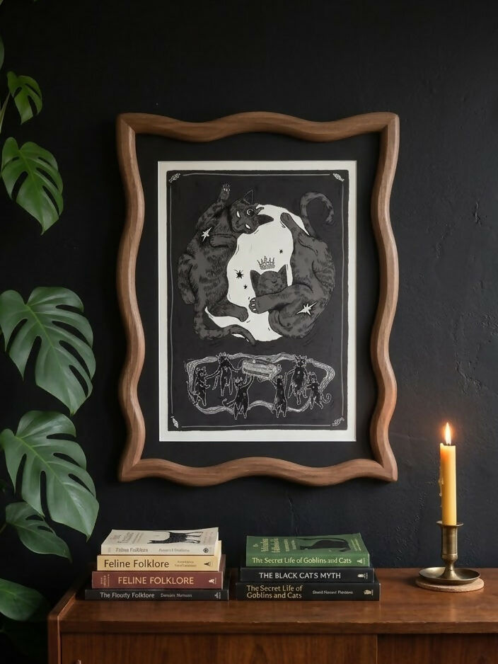 King of the Cats / Folklore Feline Art Print A3