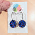 Navy & Pink Leopard Print Circle Hoop Handmade Polymer Clay Earrings