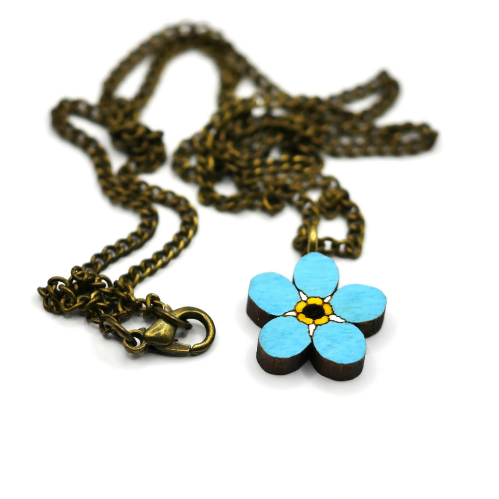 Forget-me-nots Necklace and Stud Earrings Set