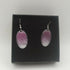 Purple and White Oval Enamel Earrings