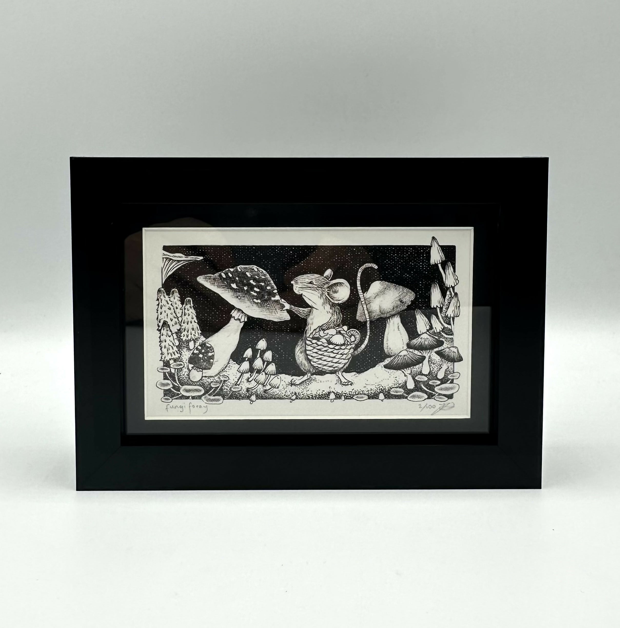 Fungi Foray - Framed Limited Edition Print by Jenny Davies