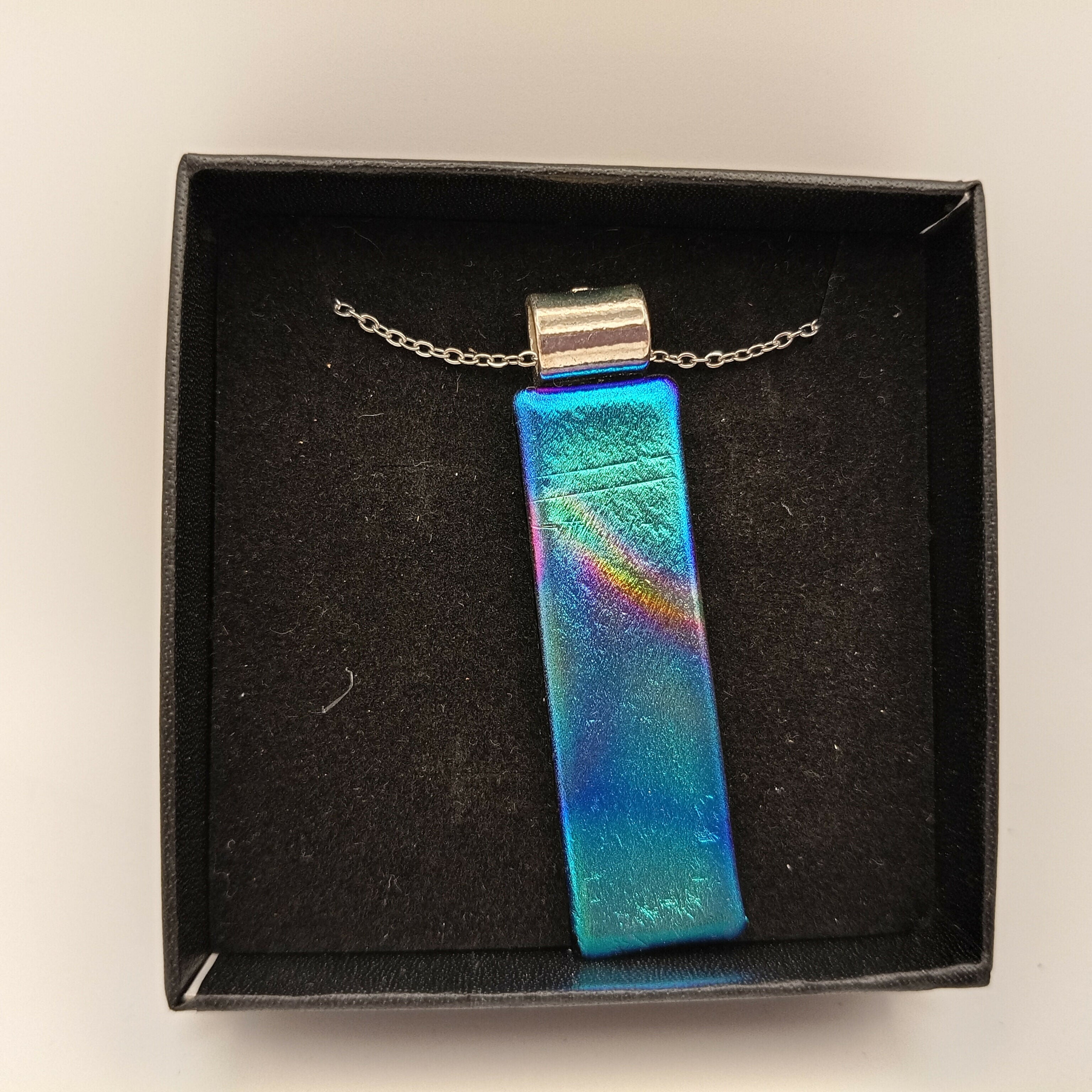 Blue and Turquoise Dichroic Pendant