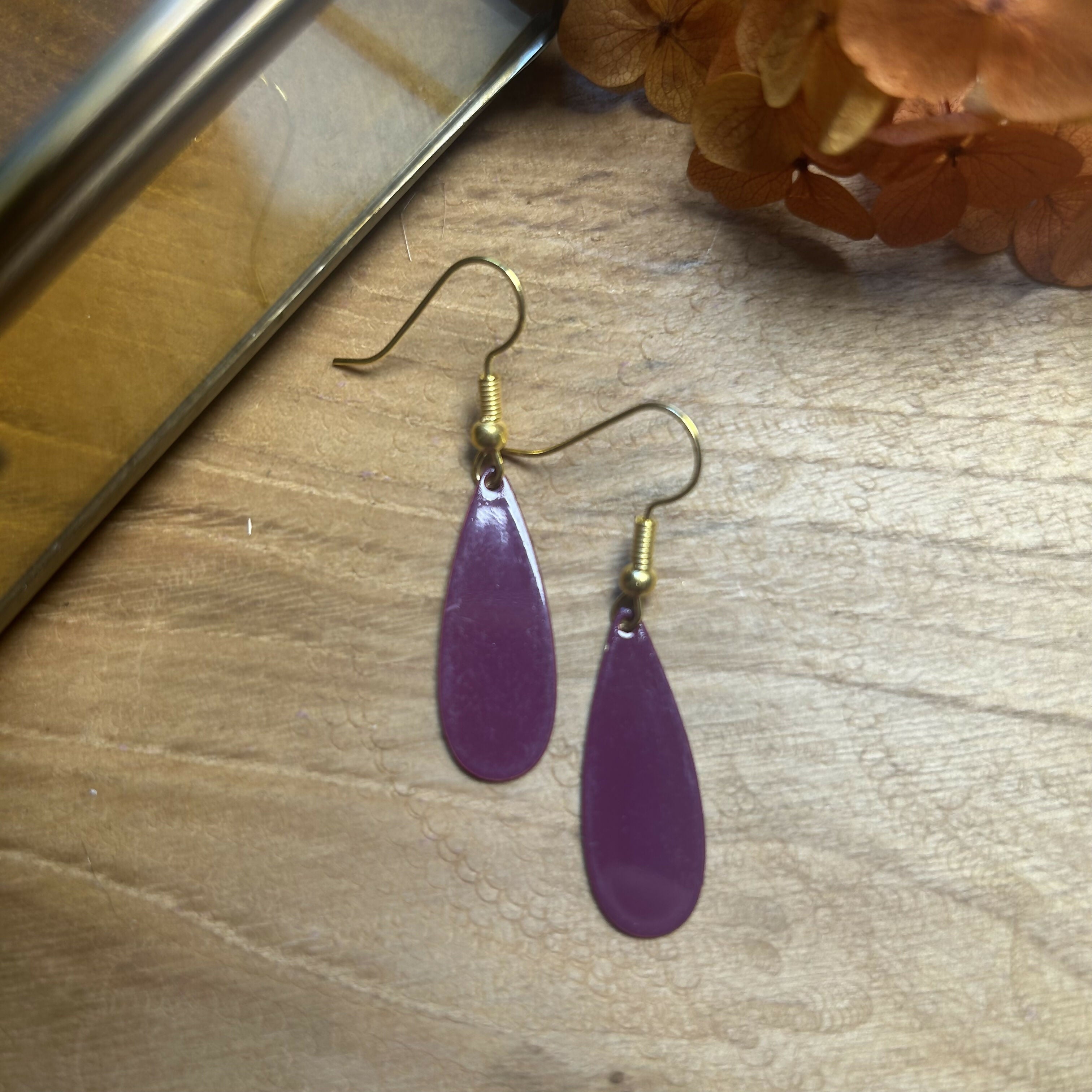 Lovely Purple Tear Drop Earrings