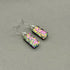 Pink Raindrop Dichroic Fused Glass Dangle Sterling Silver Earrings - Handmade by Jade Tapson Glass.