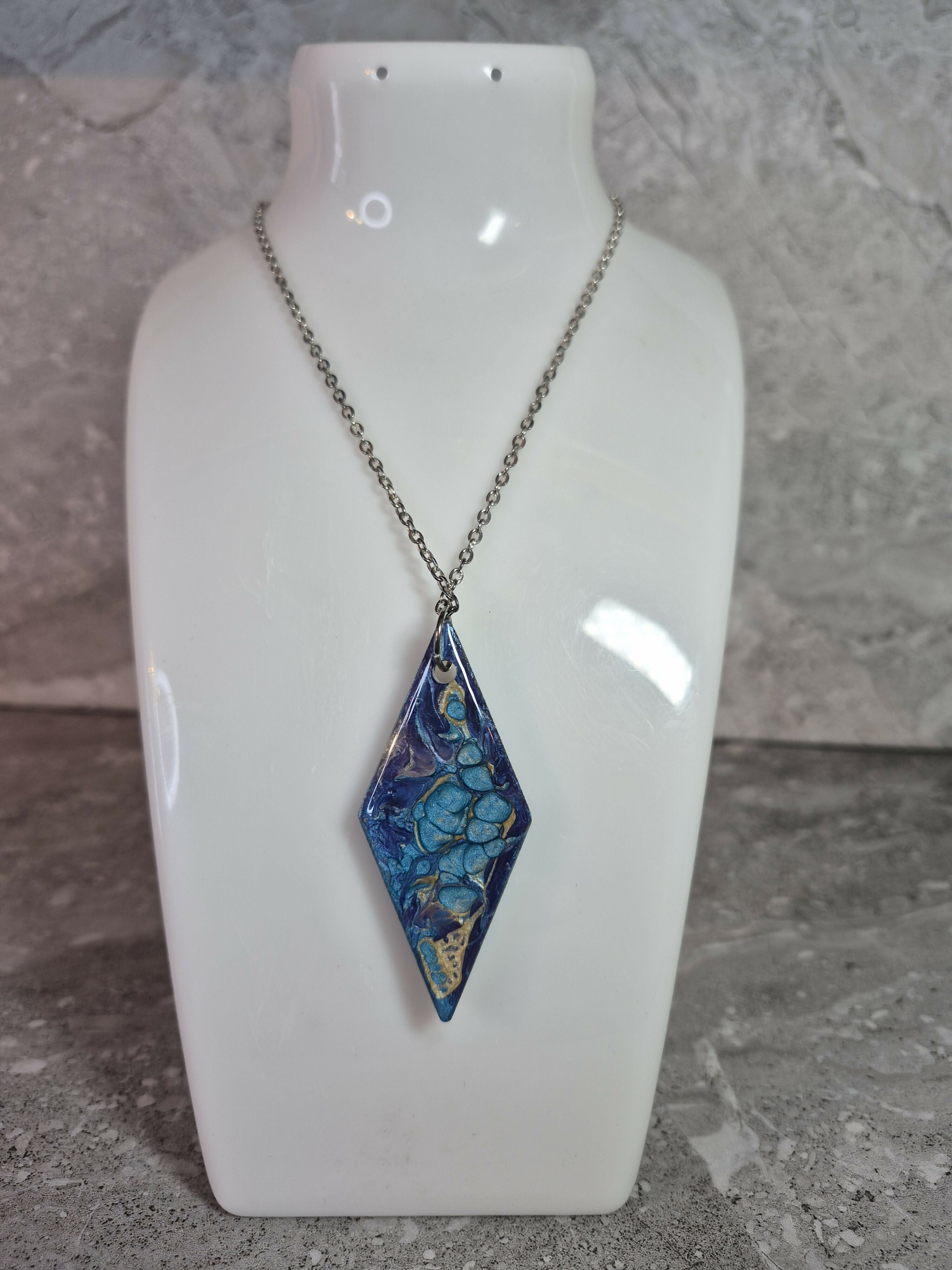 Unique Hand Made Double Sided Diamond Shaped Pendant