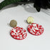 Red Christmas Statement Earrings - Handmade Polymer Clay - Polly Plant