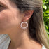 Floral Hoop Earrings with Blush Petal Clusters