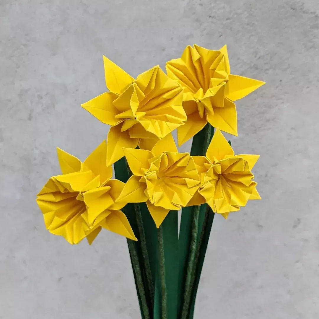 Bouquet of Handmade Origami Paper Daffodils
