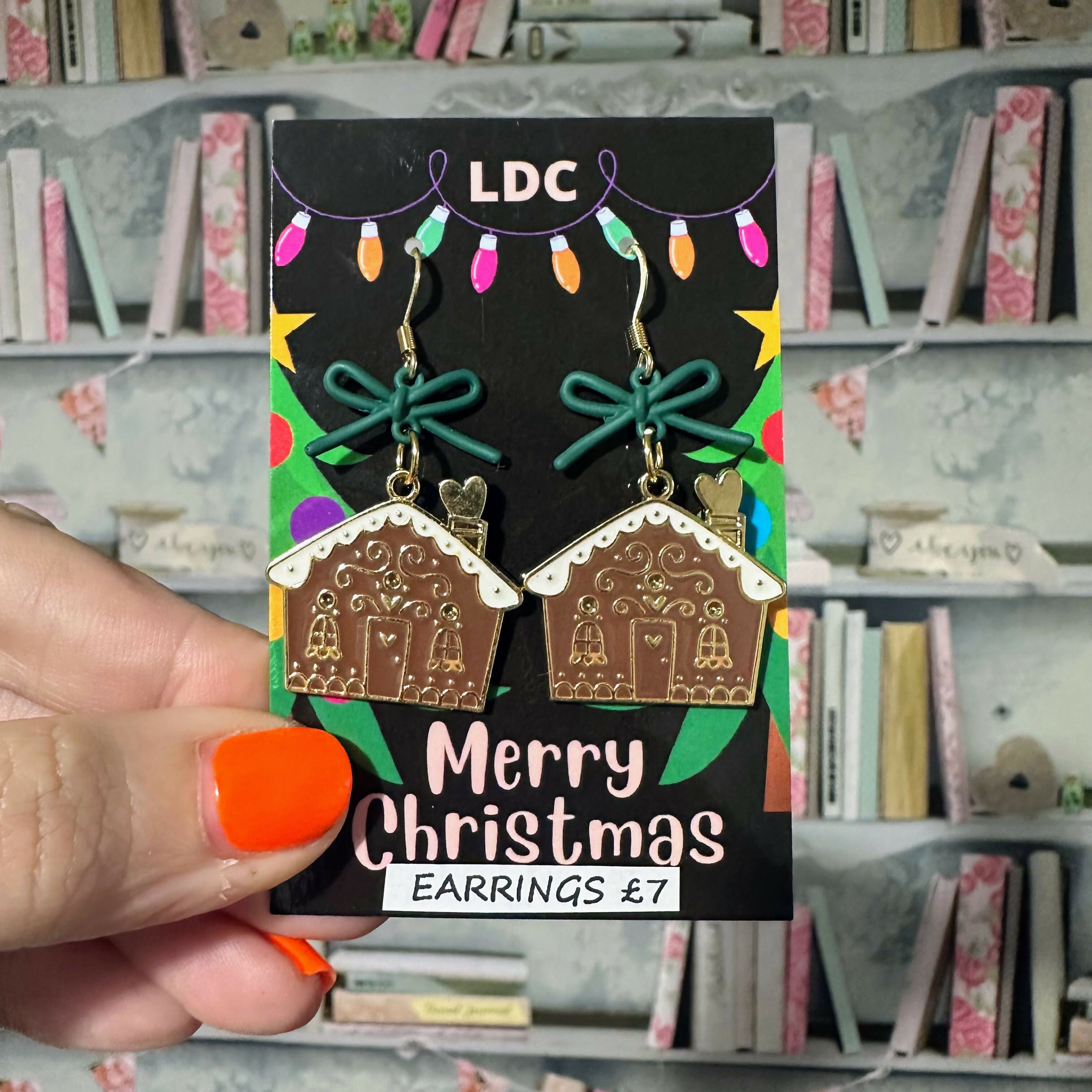 Christmas Gingerbread House Earrings