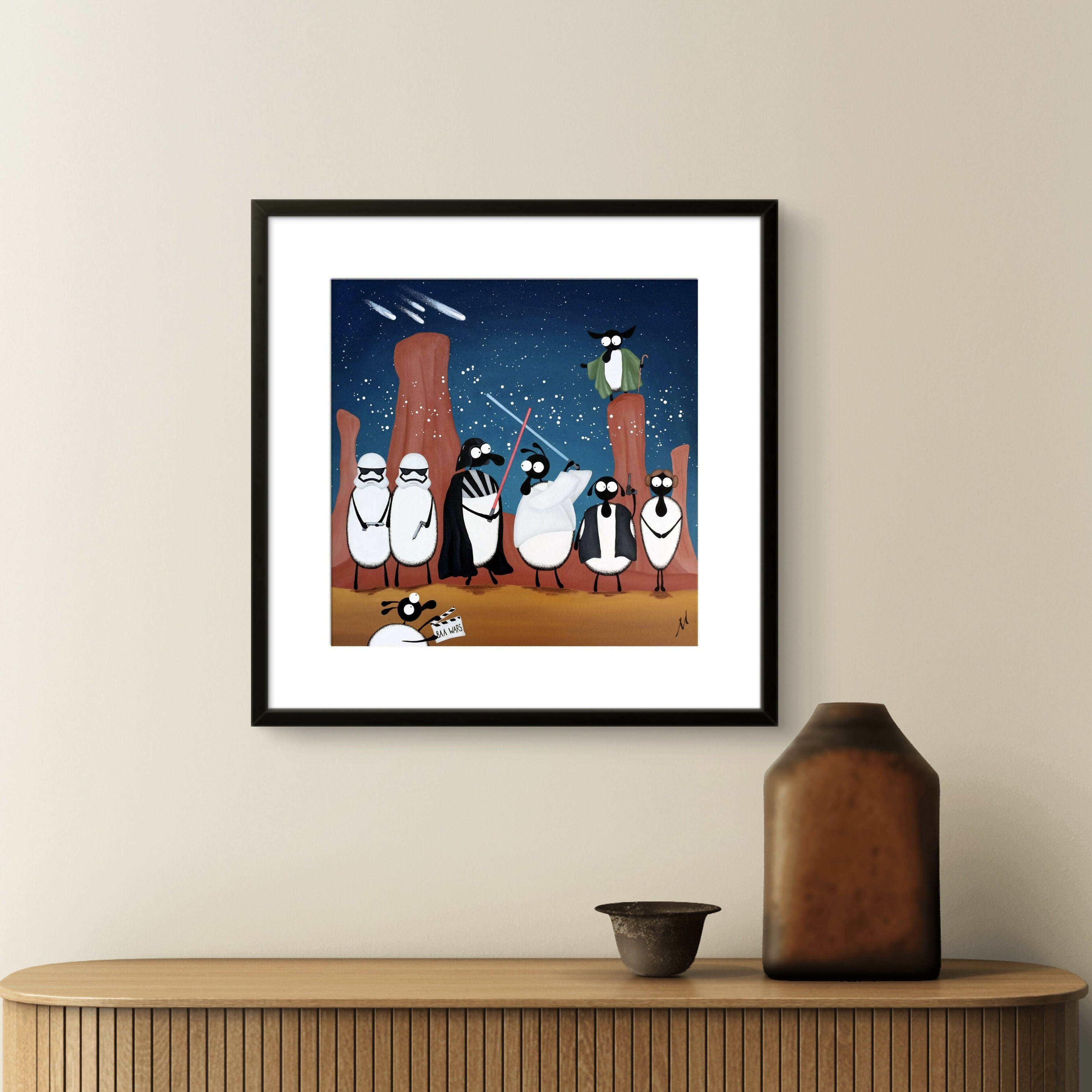 Baa Wars - 20” Framed Limited Edition Print