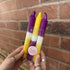 Pack of 3 Unscented Candles - Various Colours - Holders Sold Separately
