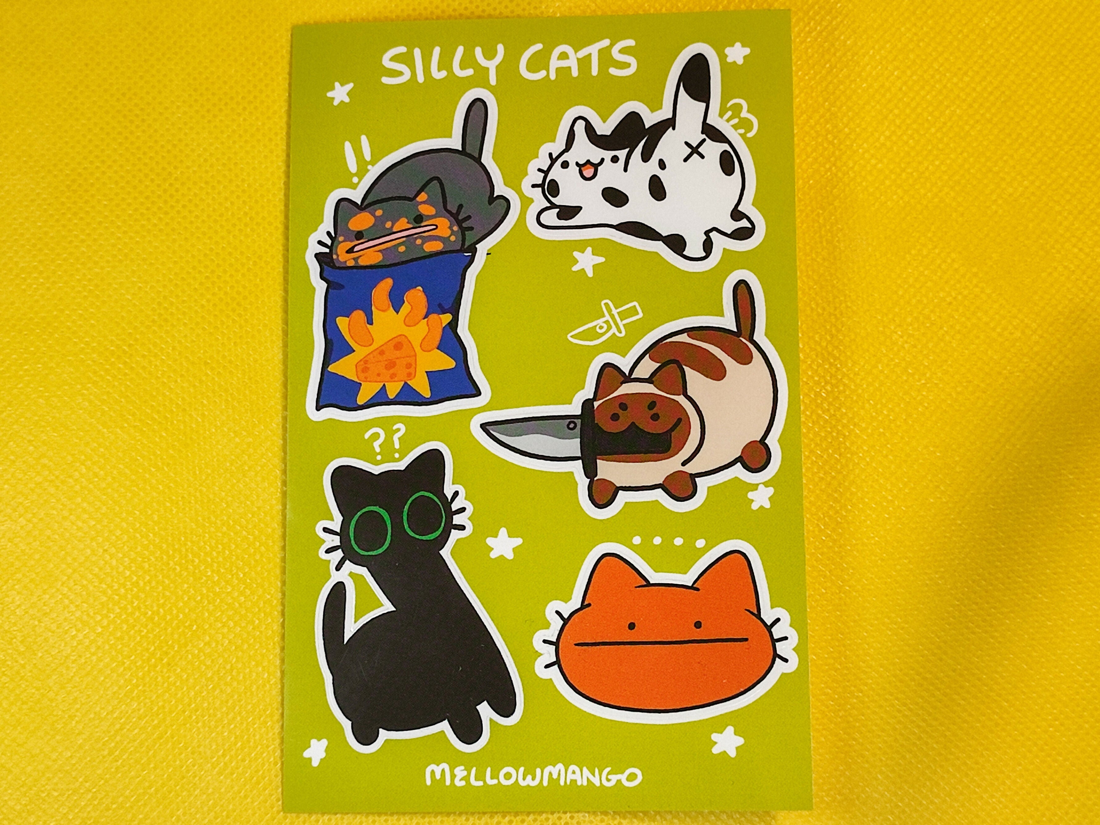 Silly Cats Vinyl Sticker Sheet