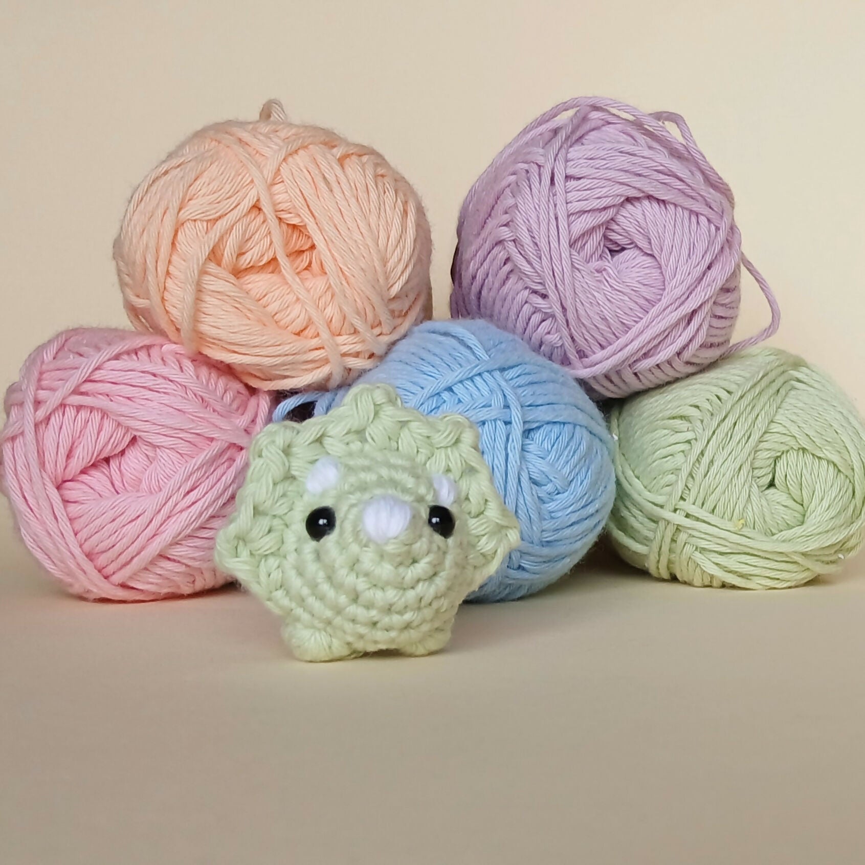 Little Triceratops | Pretty in Pastel Handmade Toy | Art & Soul