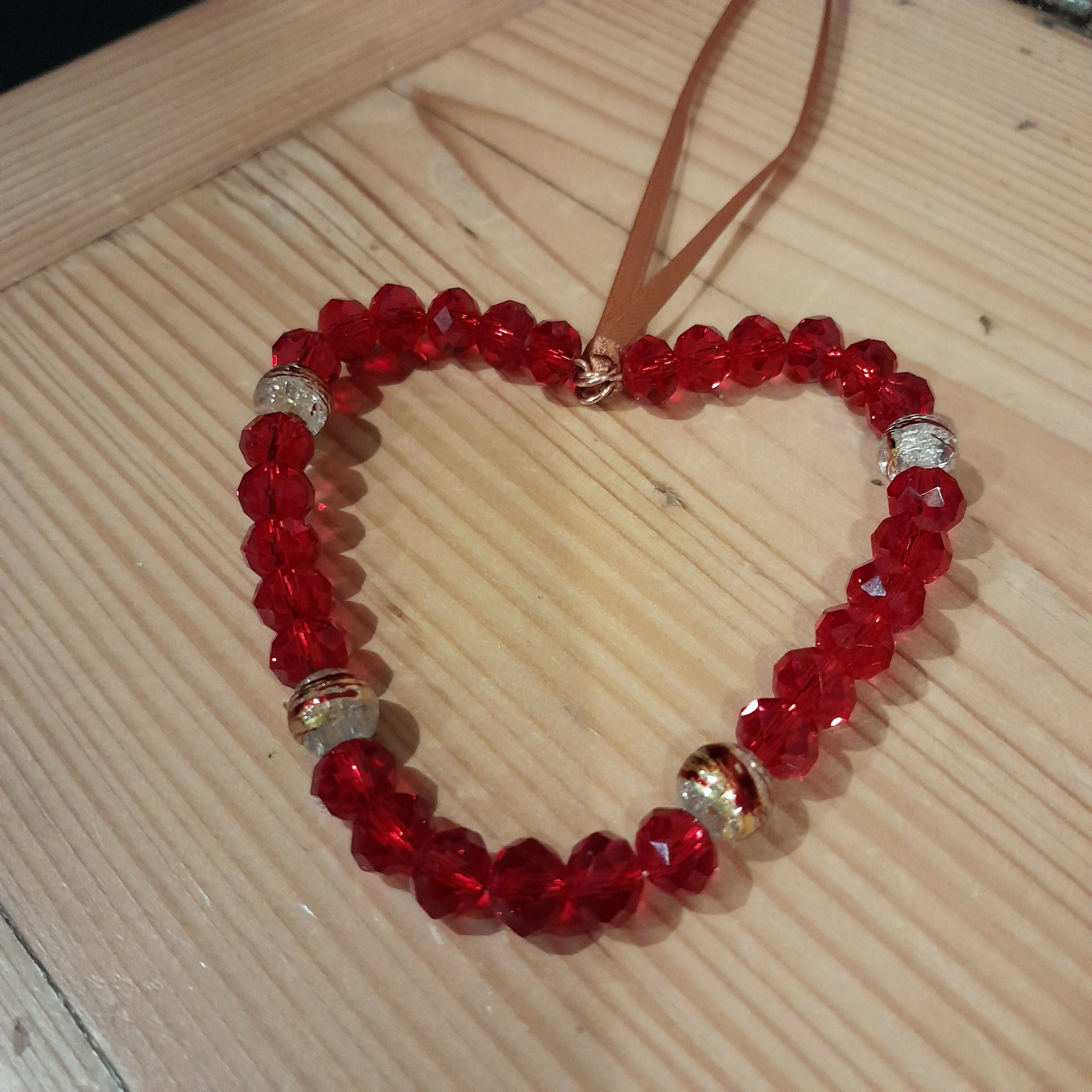 Love Token/Tree Jewellery with Faceted Glass Beads and Crackle Glaze Glass Beads on Pure Copper Wire.