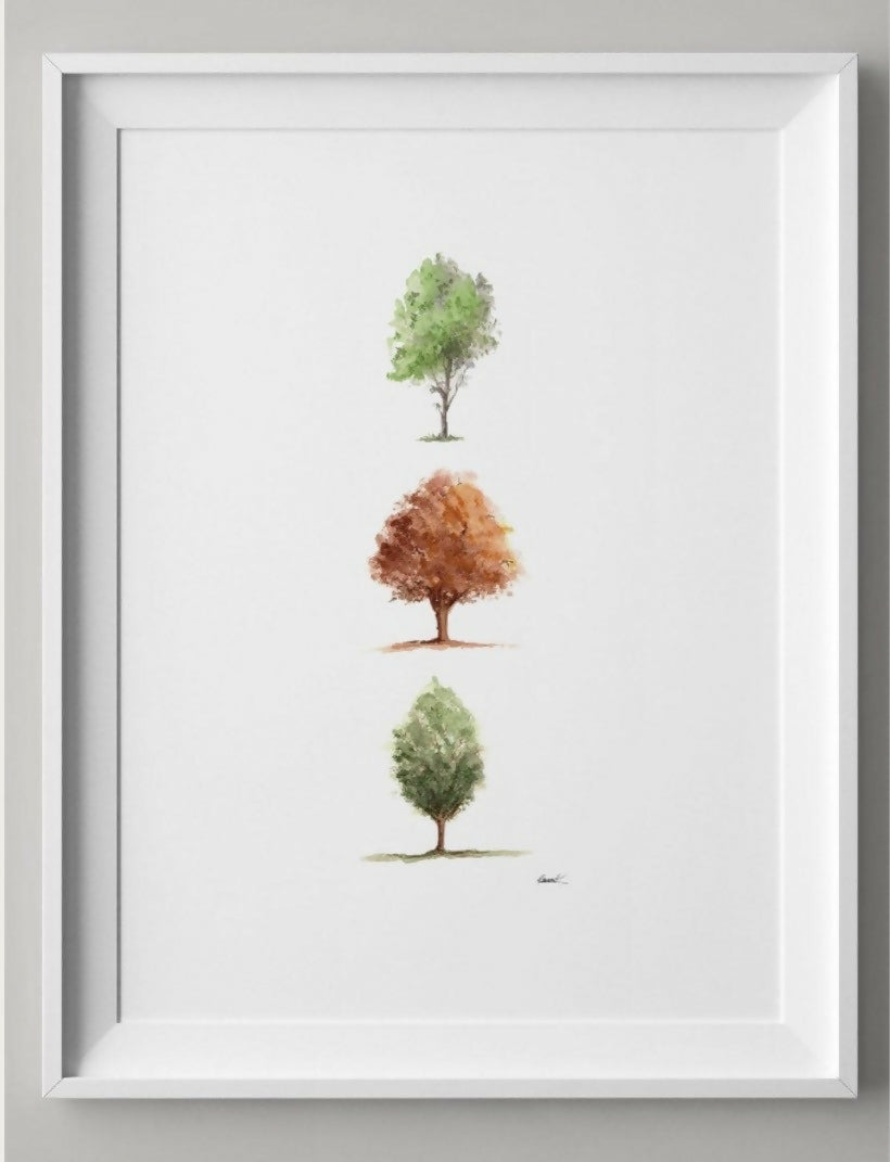 Watercolour Tree Series Print