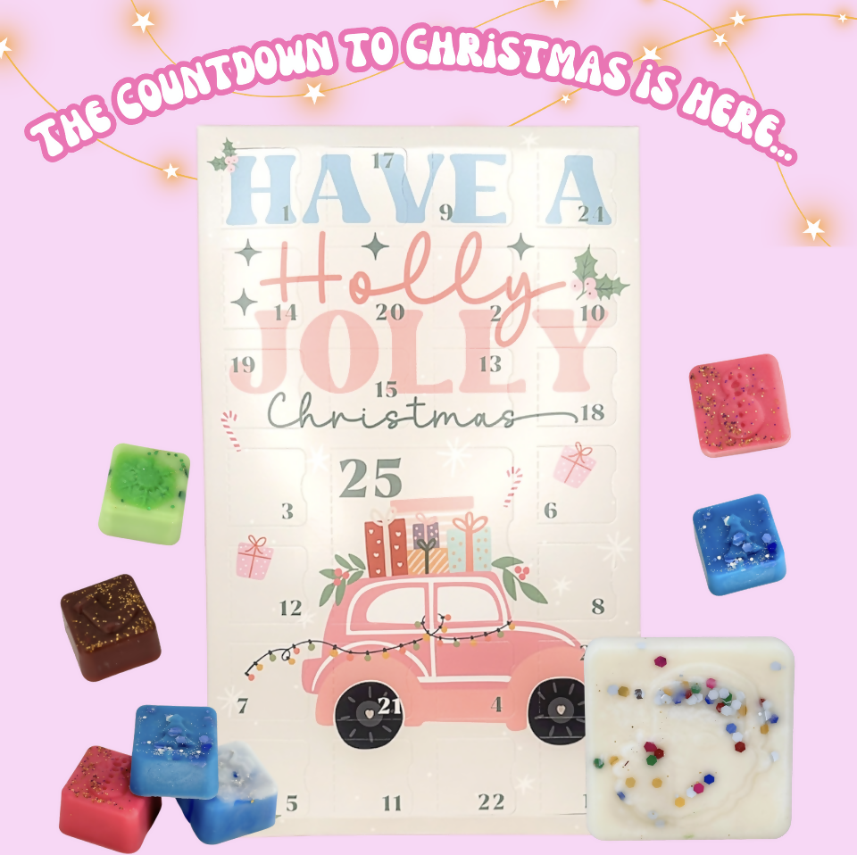 Wax Melt Advent Calendar – 25-Day Christmas Countdown | Have a Holly Jolly Christmas | Vegan Festive Wax Melts UK