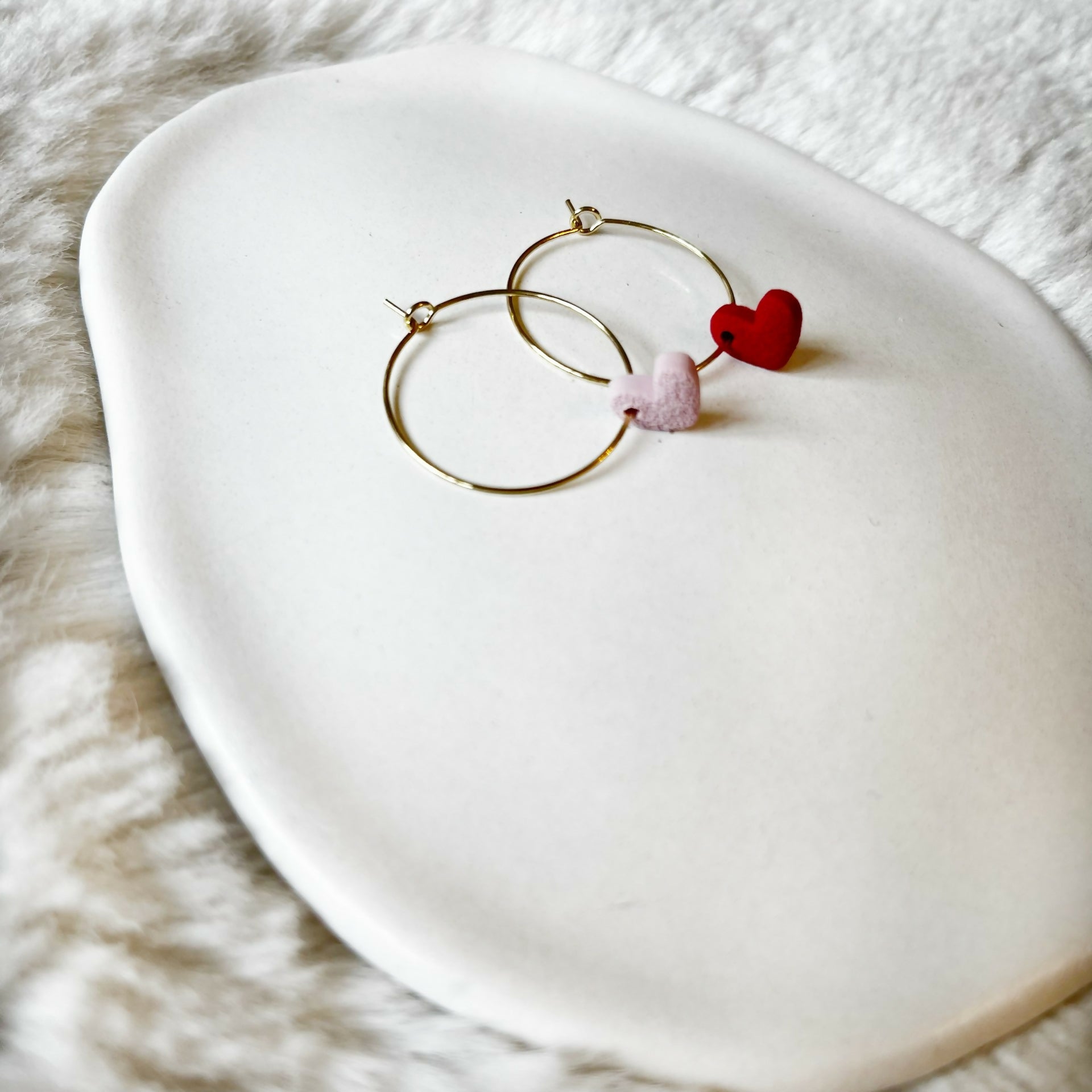Mismatch Heart Earrings Clay