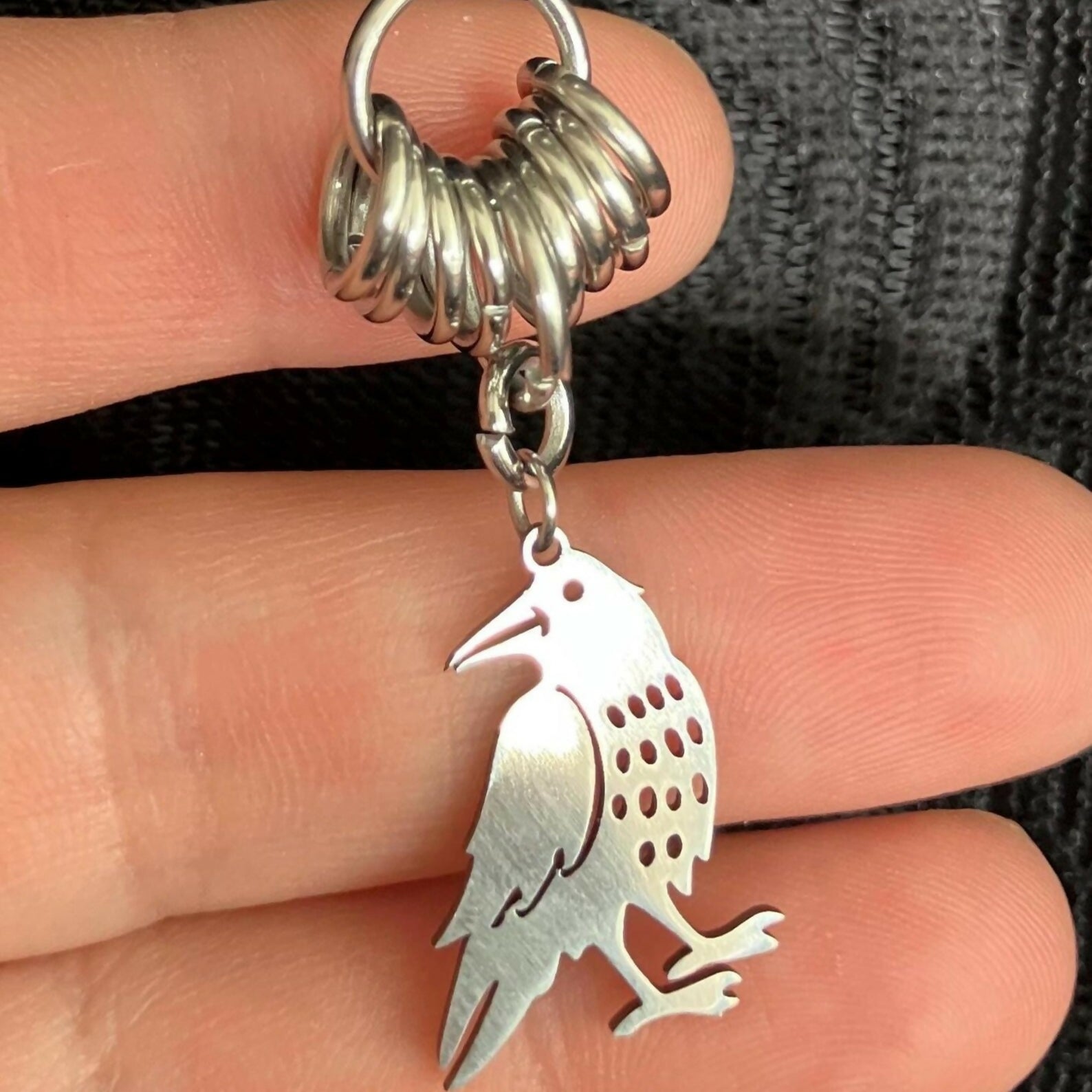 CHAINMAIL CROW EARRINGS - STAINLESS STEEL