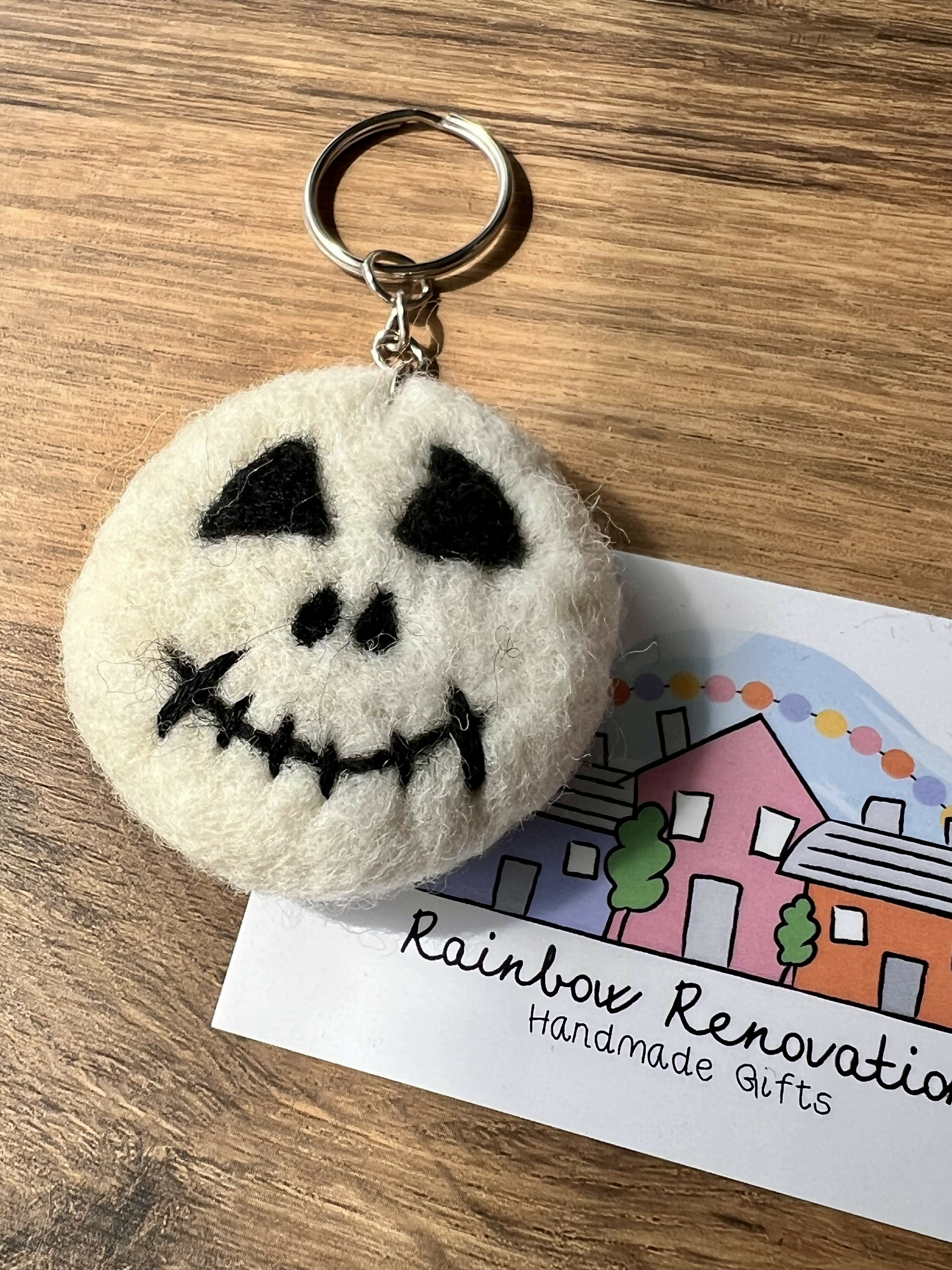 Felted Skelly Face Keyring