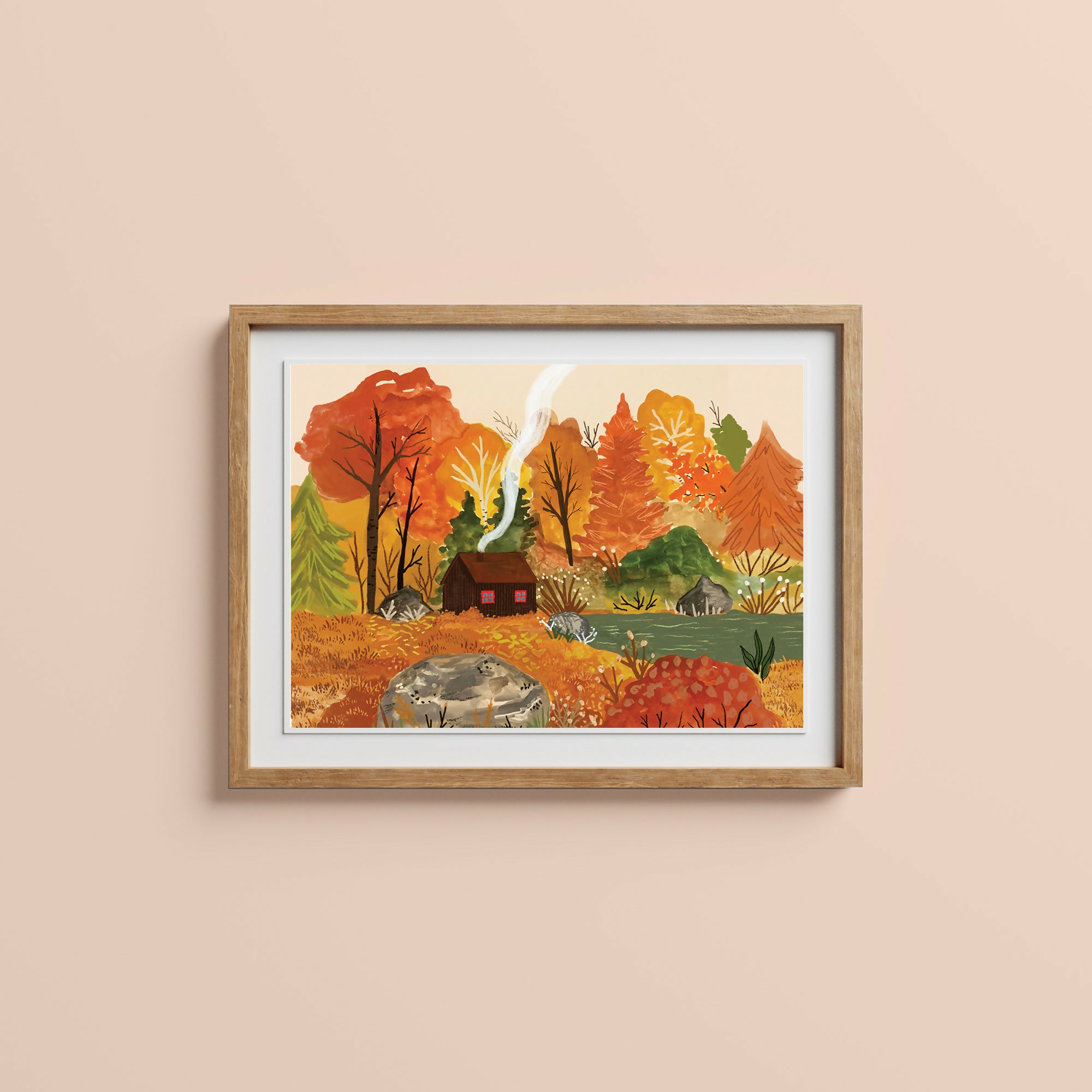Autumn Cabin Art Print
