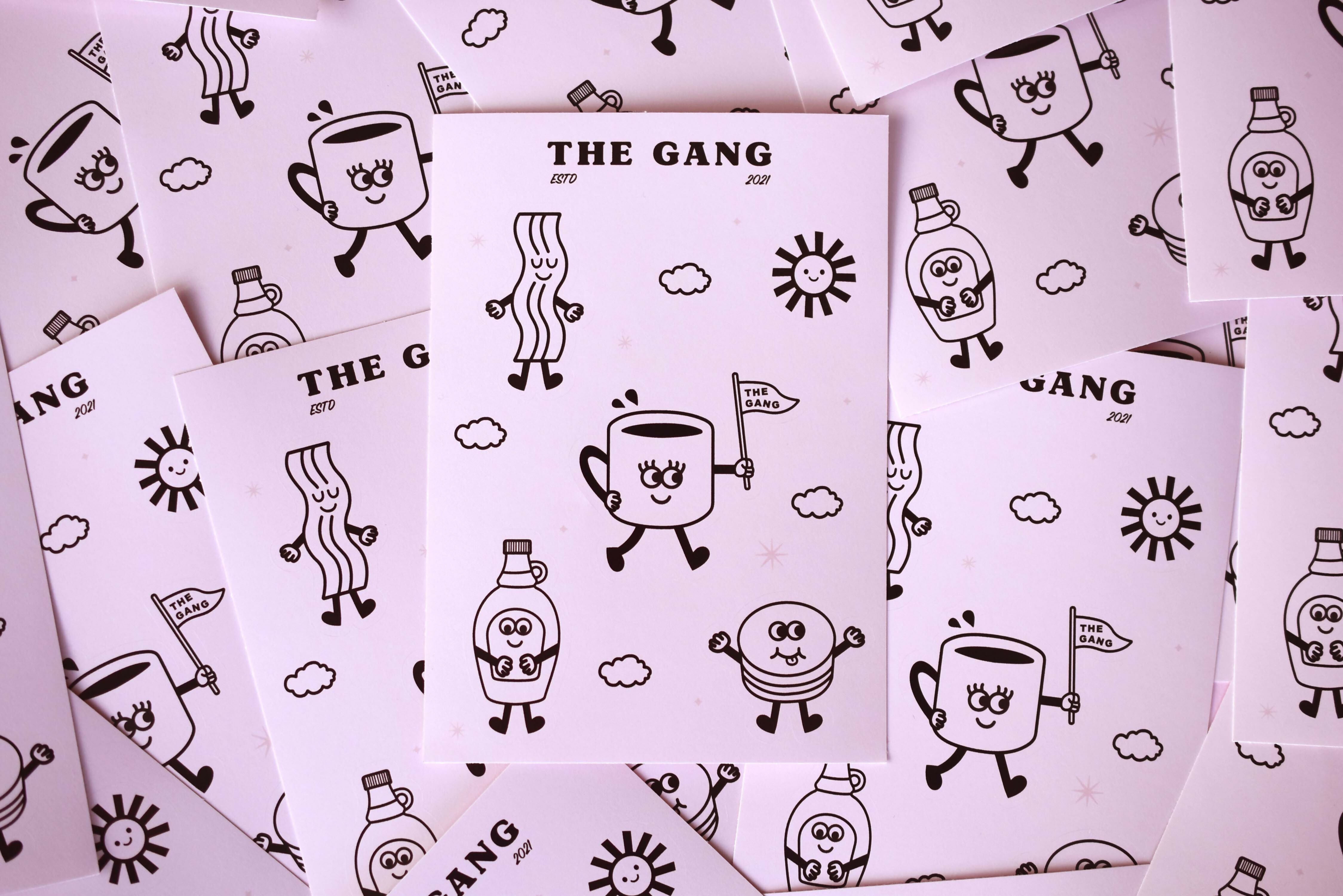 The Breakfast Gang A6 Sticker Sheet