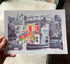 Reading in the Garden Riso Print