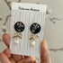 Crystal Embroidery Earrings with Ribbon Charm