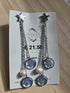 Stainless Steel Real Forget Me Not and Pearl Dangle Earrings