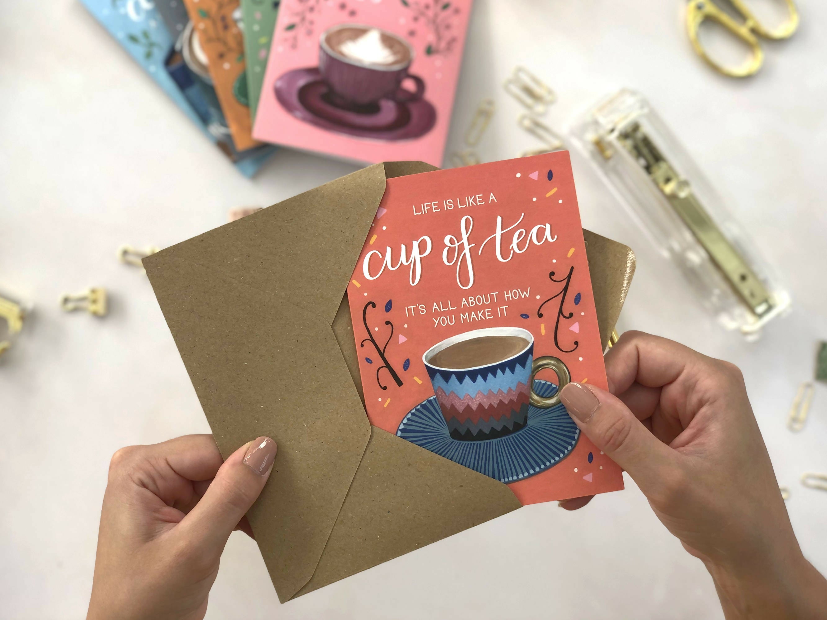 Tea Themed A6 Greeting Card
