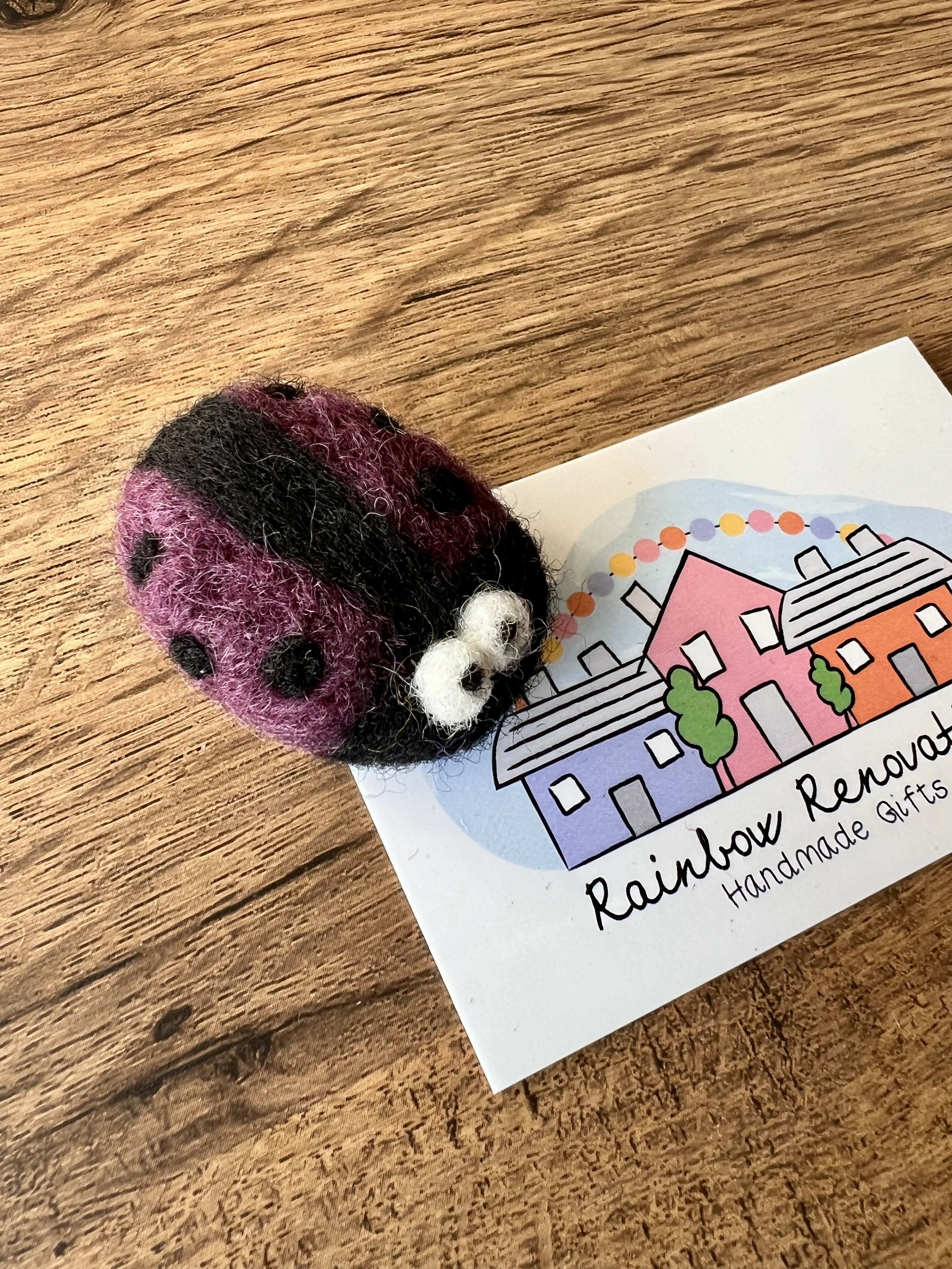 Felted Ladybird Magnet