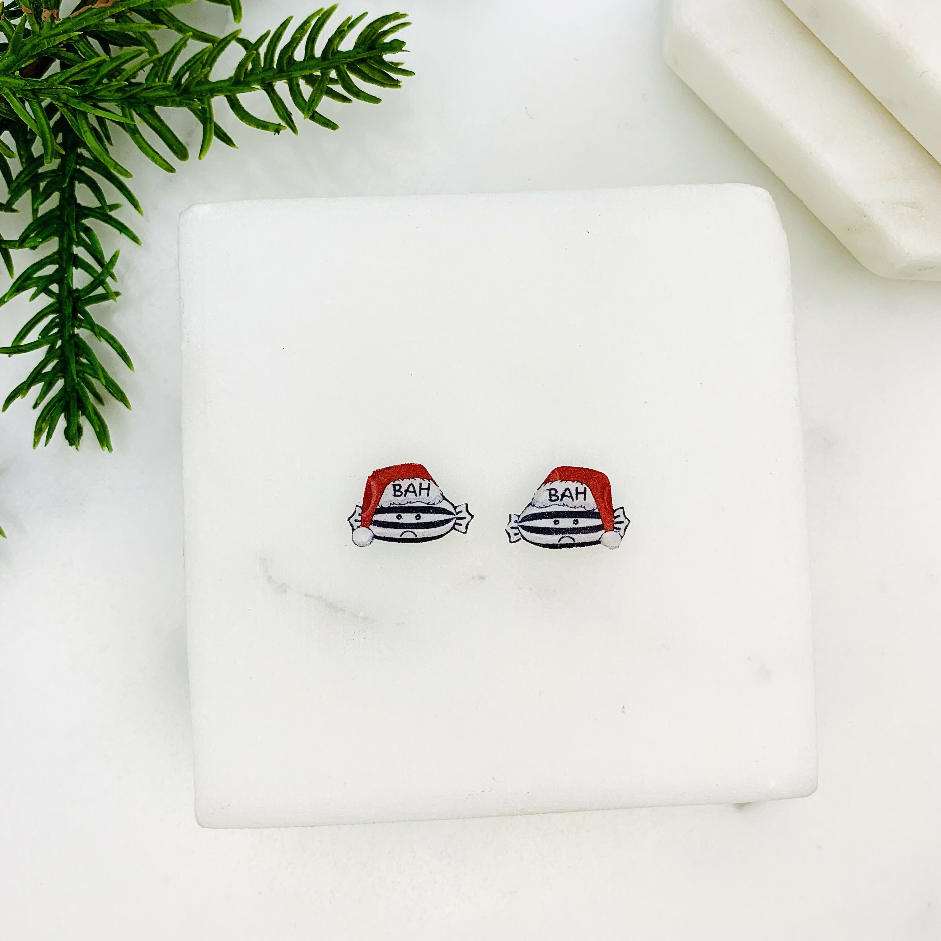 Bah Humbug Sweet Christmas Stud Earrings.