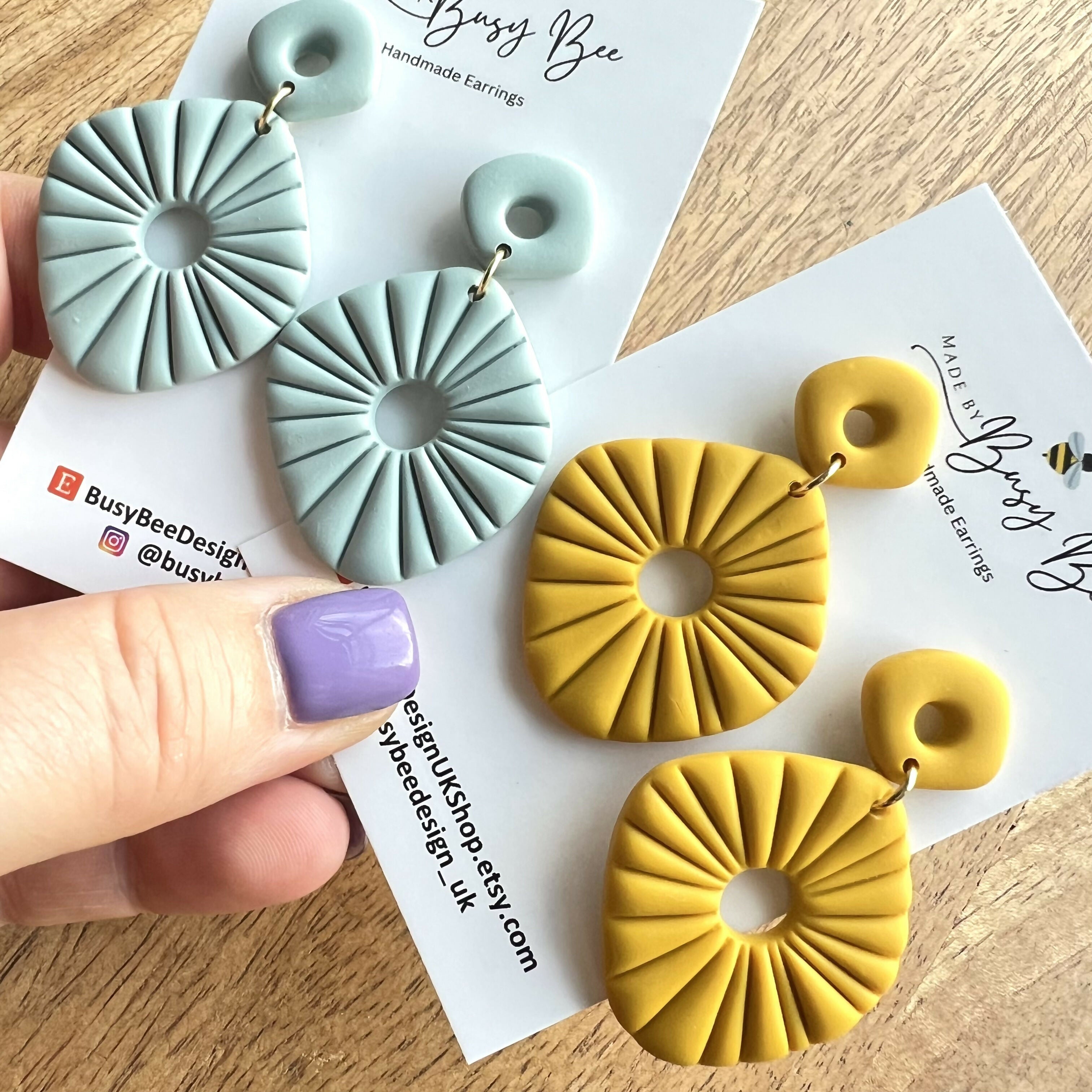 Organic Shape Polymer Clay Earrings/Modern Statement Dangle Earrings