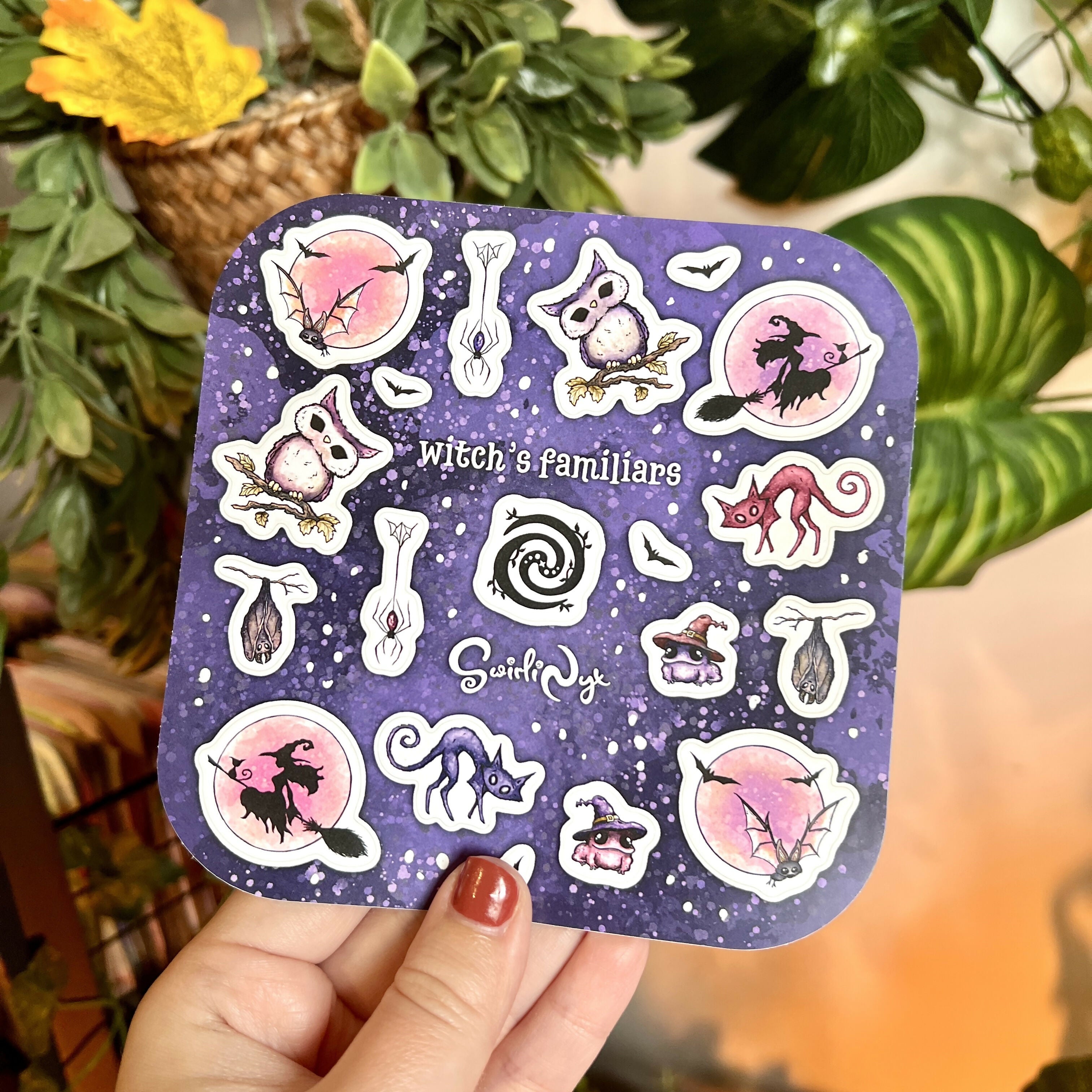 Witch's Familiars Purple Sticker Sheet