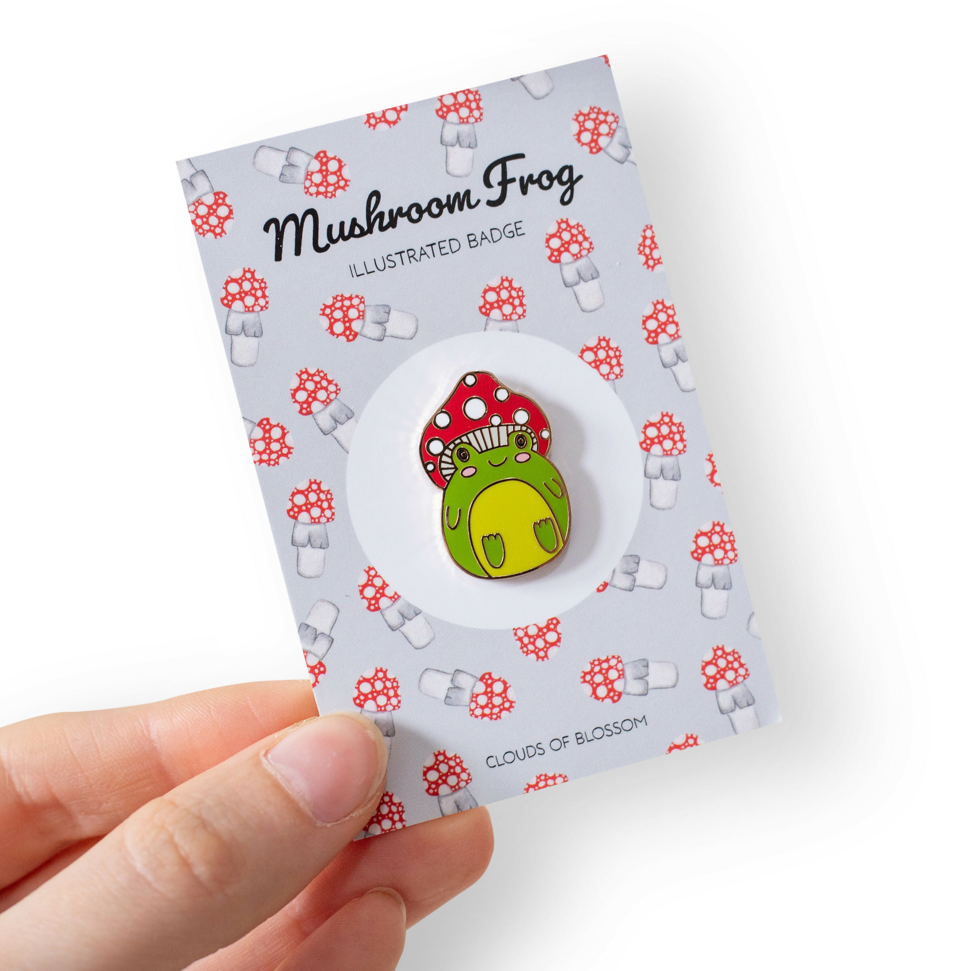 Mushroom Frog Enamel Pin Badge