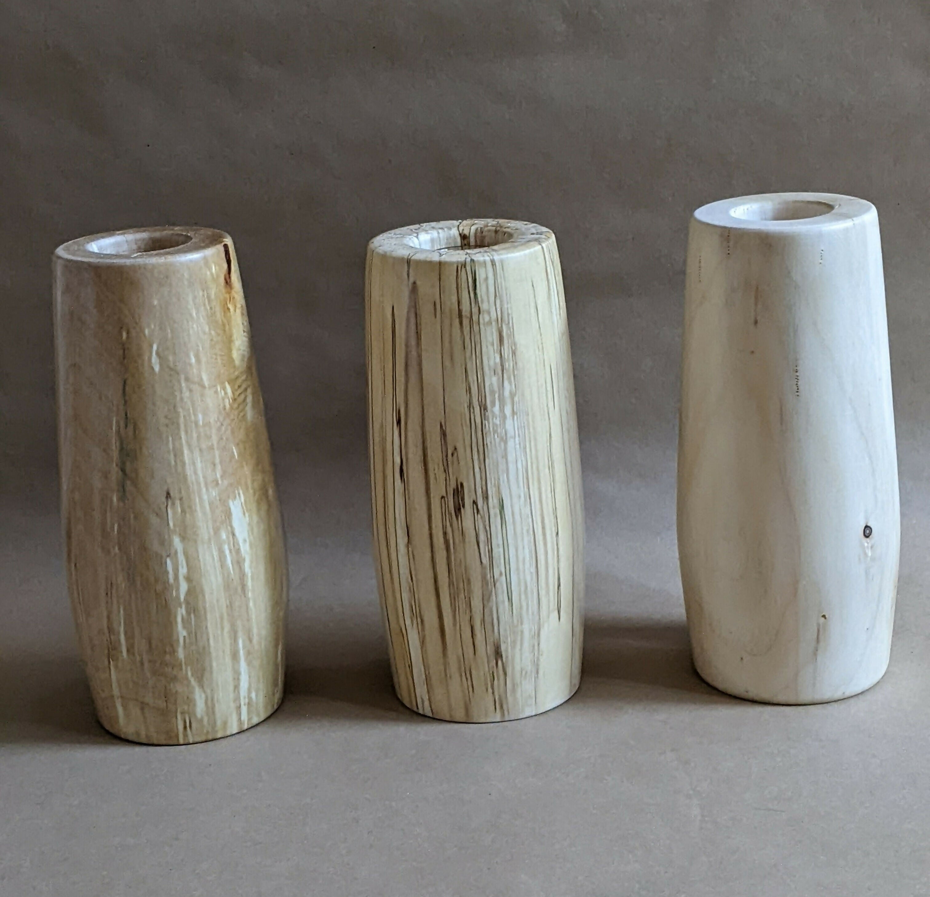 Handcrafted Reclaimed Wood Vase with Glass Insert