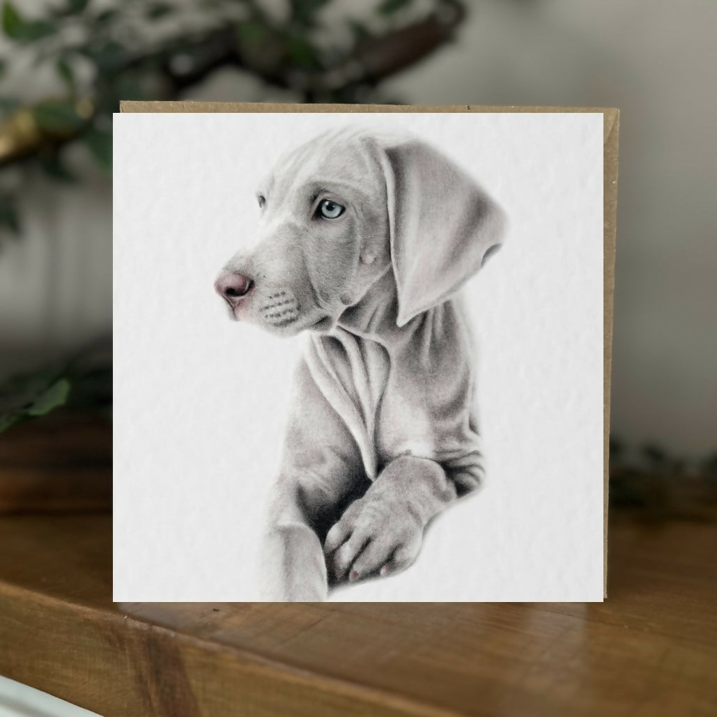 Weimaraner Dog Greeting Card – Pet Lover Gift – Blank Inside