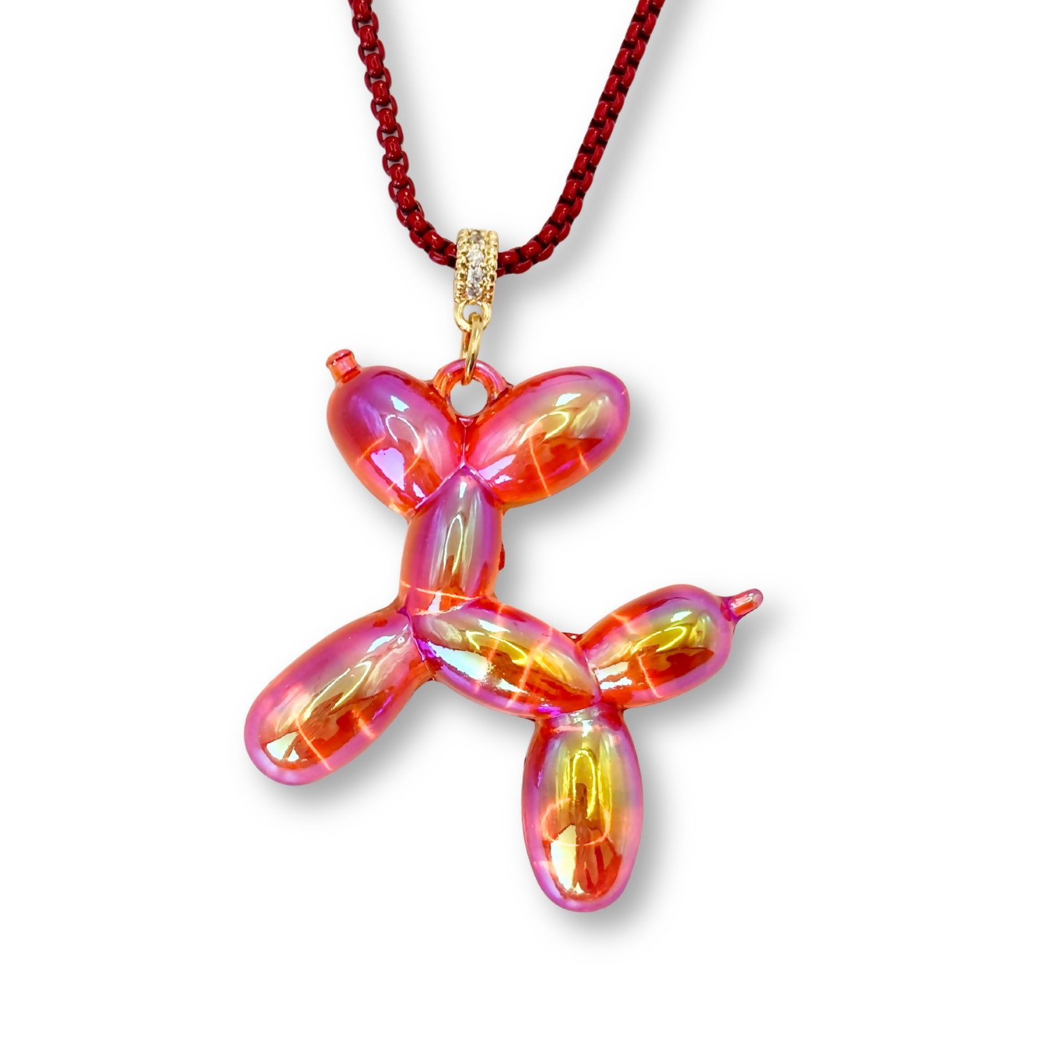 Large Balloon Dog Pendant in Red