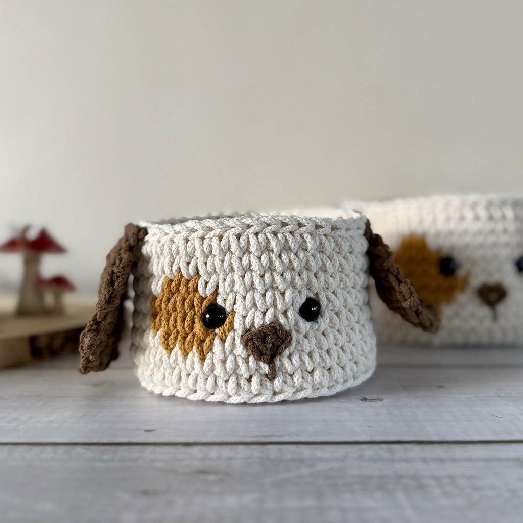 Crochet Puppy Basket