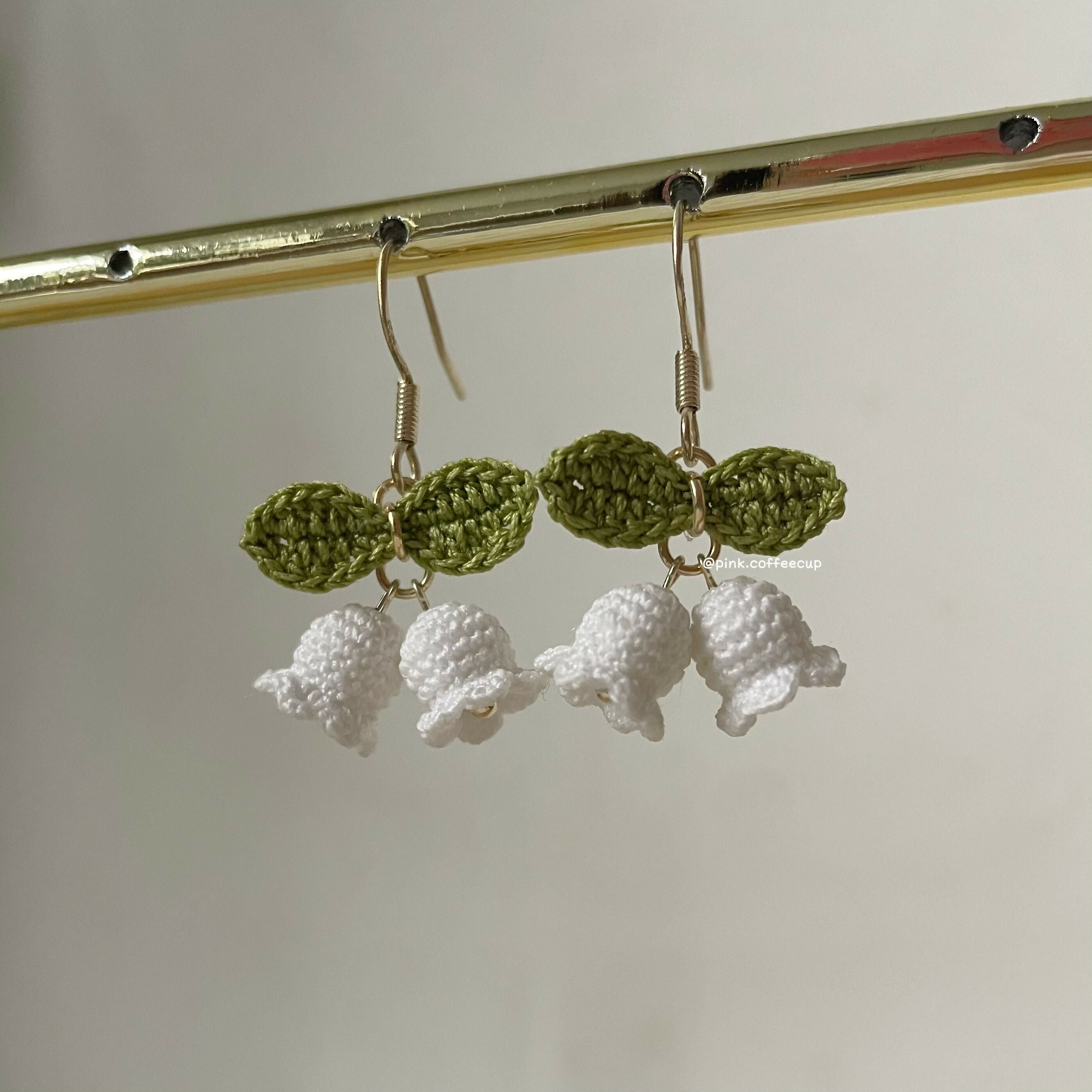 Micro Crochet Lily of the Valley Drop and Dangle Earrings
