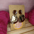 Brown Polymer Clay Earrings With Gold Flakes And Disc Charm