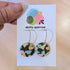 Grey & Pastel Terrazzo Circle Hoop Handmade Polymer Clay Earrings