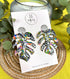 Funky Pattern Collection - Monstera Leaf Polymer Clay Earrings