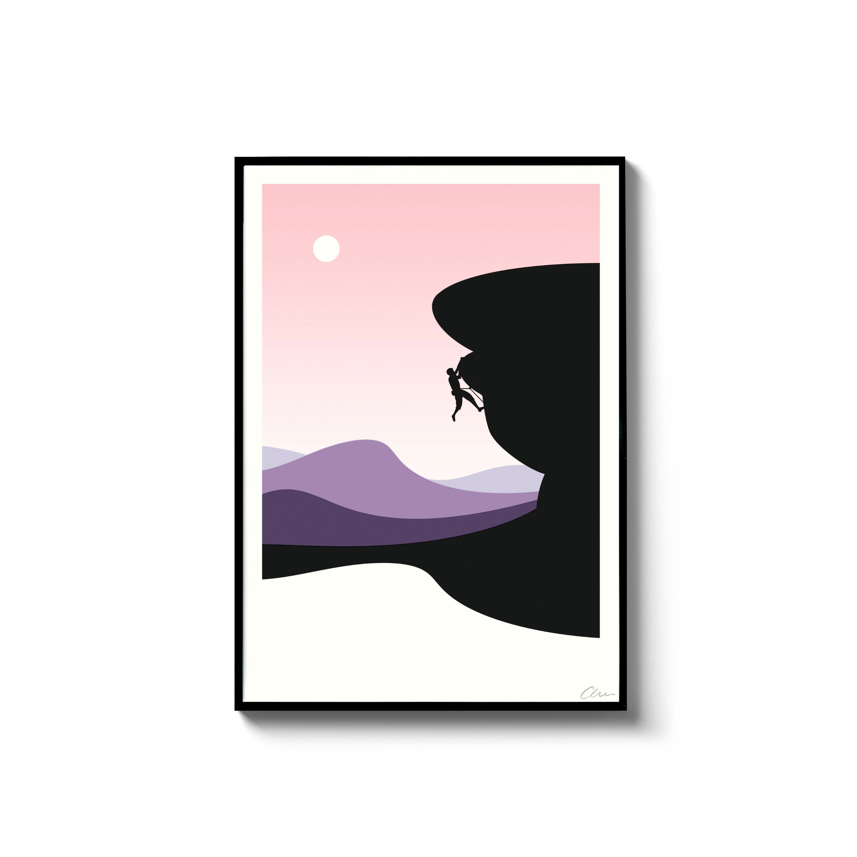 Edge Of The Edge, A4 Climbing Print