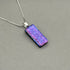Purple & Pink Crackle Dichroic Fused Glass Pendant with Silver Plated Chain - Handmade by Jade Tapson Glass.