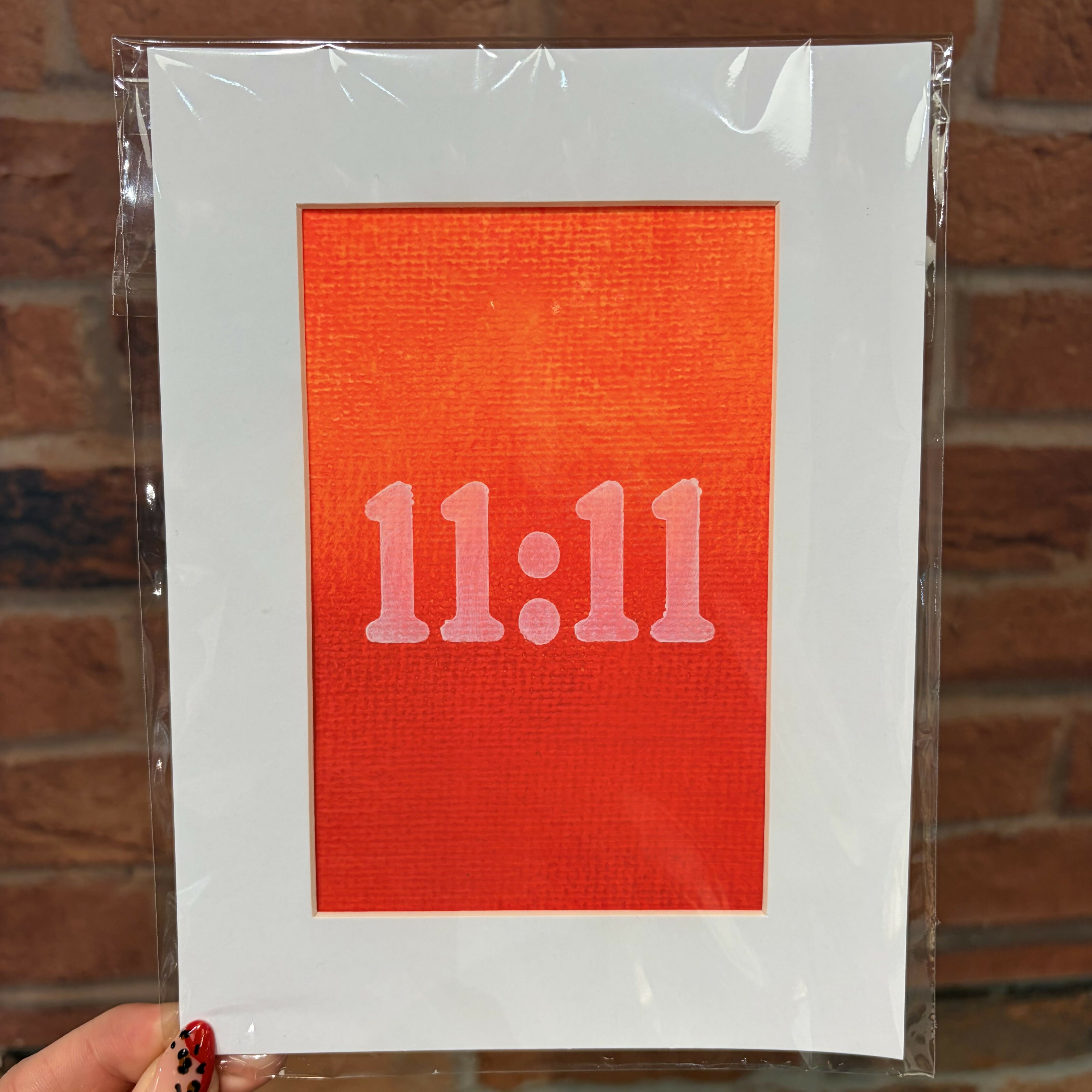 Red & Orange 11:11 Angel Number Print - Large Mini Print 15cm x 20cm