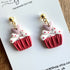 Valentines Day Dangle Earrings / Handmade Polymer Clay Jewellery