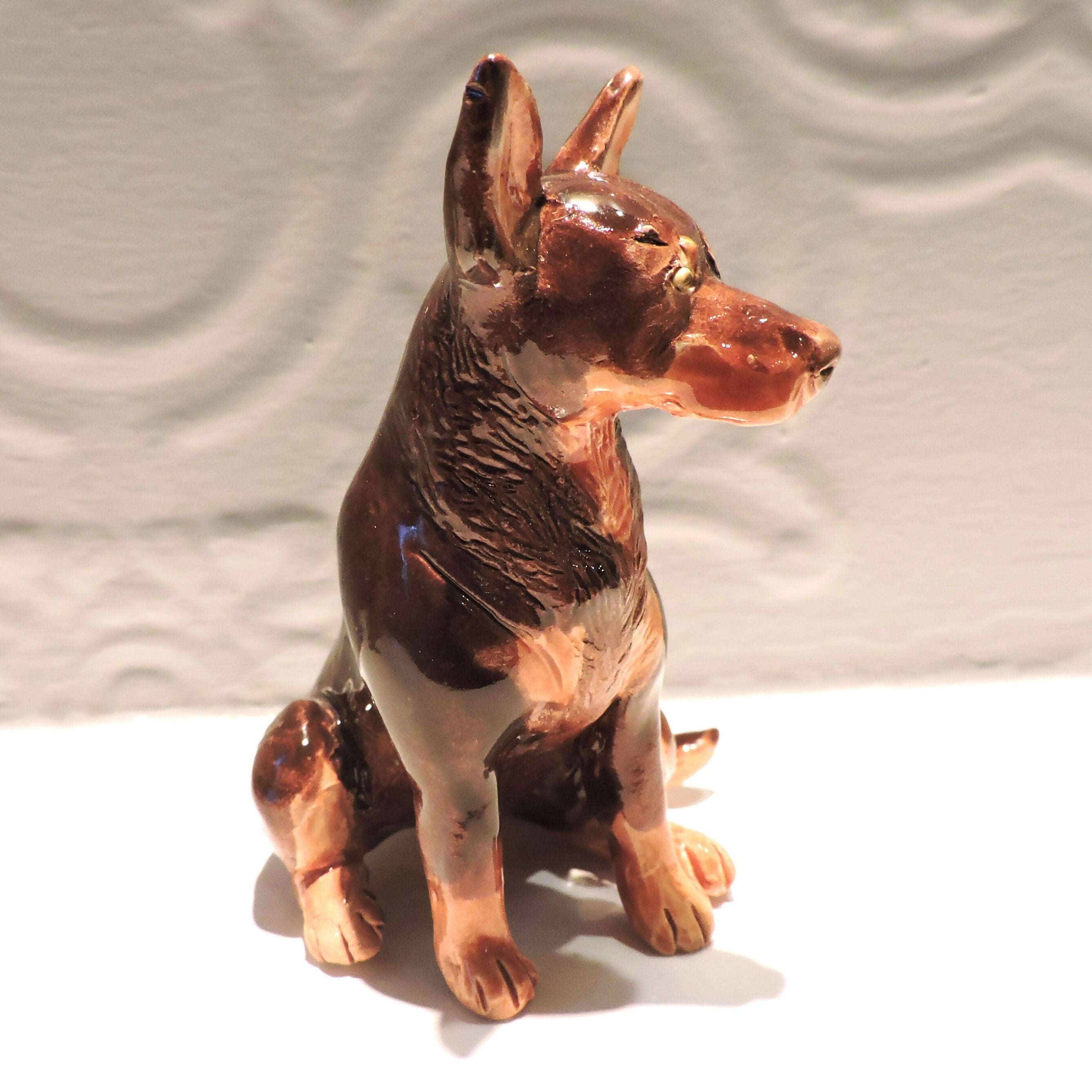 Ceramic Australian Kelpie Dog Sculpture