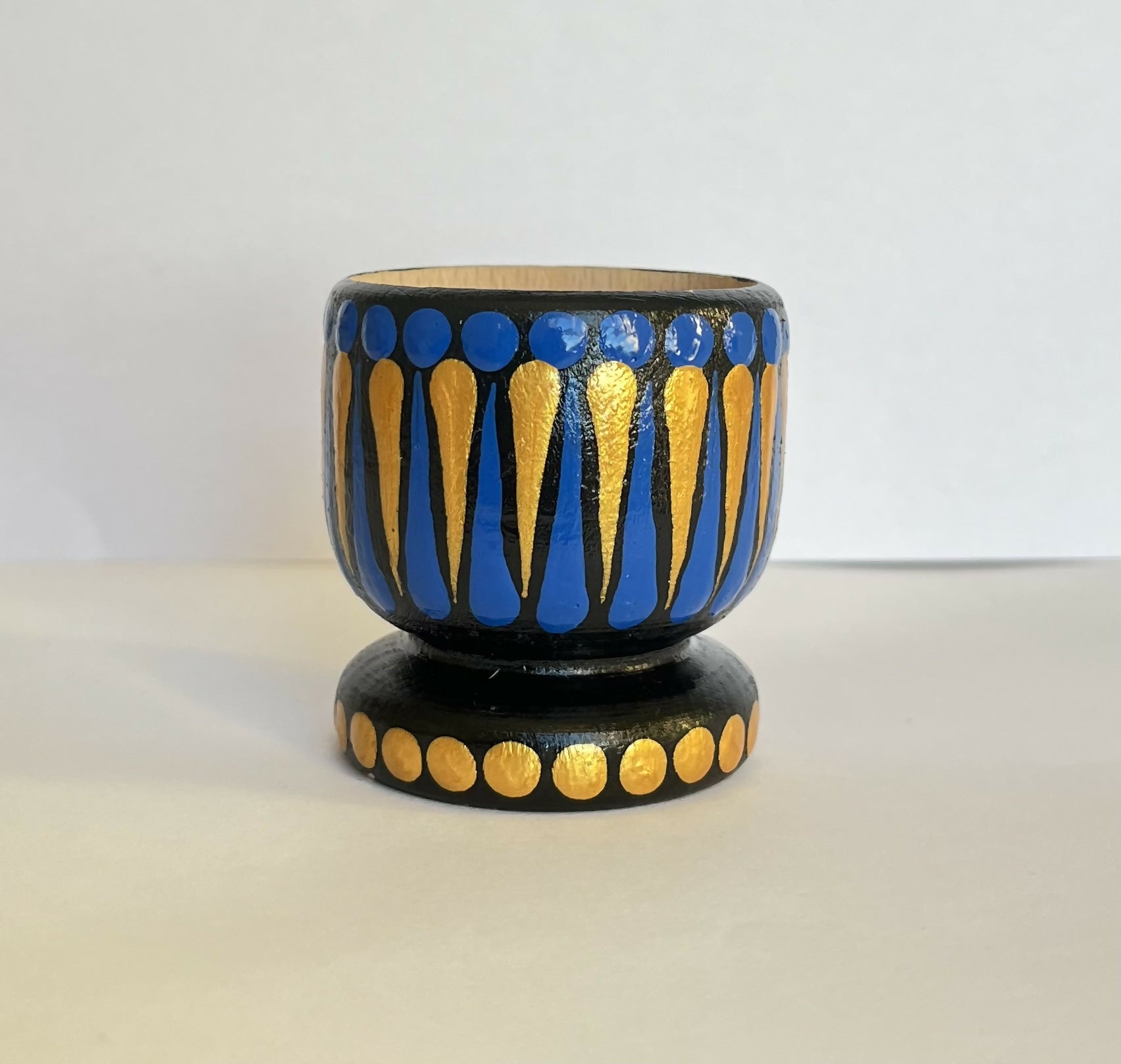 Hand Painted Wooden Egg Cup